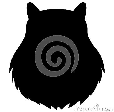 Marmot head black silhouette for retro logos, badges, labels template Vector Illustration
