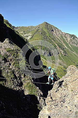 Marokka Klettersteig, Kitzbuheler Alpen, Tirol, Austria Editorial Stock Photo