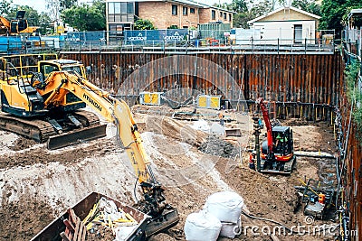 Maroochydore Australia, March 6, 2020. Building construction Editorial Stock Photo