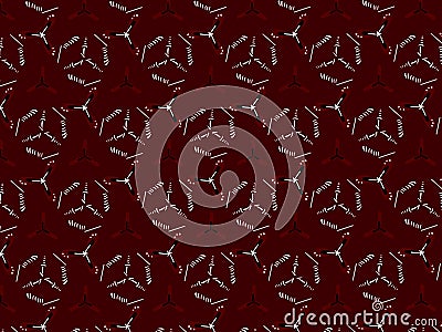 Maroon ajrak block print abstract geometric block pattern for textile design background wall paper tile decor with brown Stock Photo