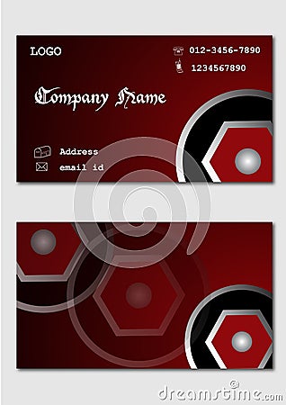 Maroon Business Card Design Template Vector Illustration