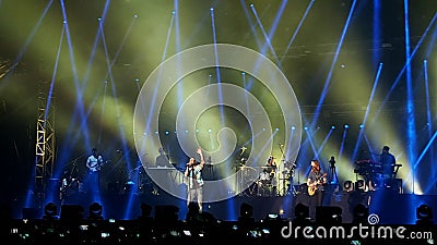 Maroon 5 concert, Bucharest, Romania Editorial Stock Photo