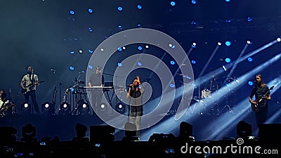 Maroon 5 performing in Bucharest, Romania Editorial Stock Photo