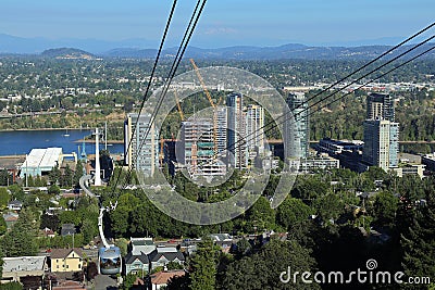 Portland, Oregon Aerial Tram Editorial Stock Photo