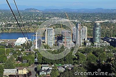 Portland, Oregon Aerial Tram Stock Photo