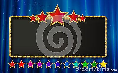 Marquee banner with stars Cartoon Illustration