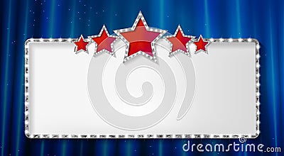 Marquee banner with stars Cartoon Illustration