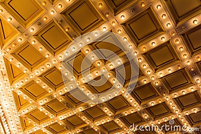 Marquee Lights on Theater art deco retro Ceiling Stock Photo