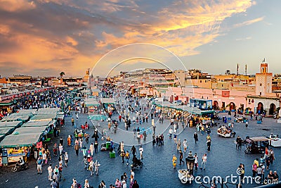 Aerial view over the City Marrakesh Editorial Stock Photo