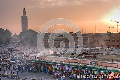 Marrakesh sunset Editorial Stock Photo