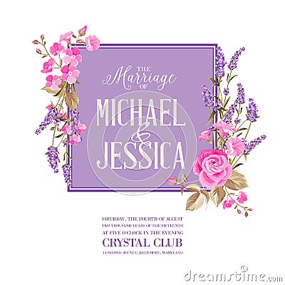 Marriage invitation card Vector Illustration