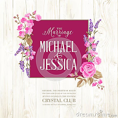 Marriage invitation card Vector Illustration