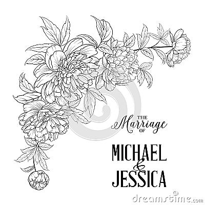 Marriage invitation card. Vector Illustration