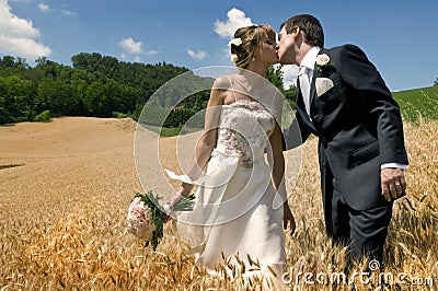 Marriage kiss Stock Photo