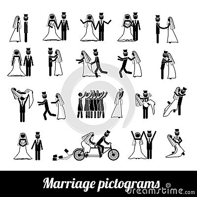 Marriage pictograms Vector Illustration