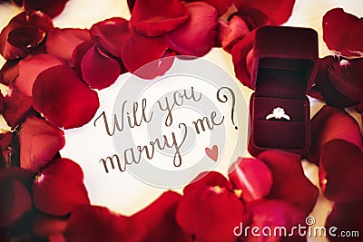 Marriage proposal will you marry me hand writing Stock Photo