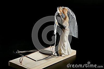Marriage seen as a mouse trap Stock Photo