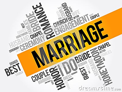 Marriage - word cloud collage, concept background Stock Photo