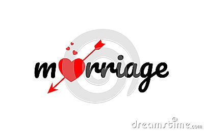 marriage word text typography design logo icon Vector Illustration