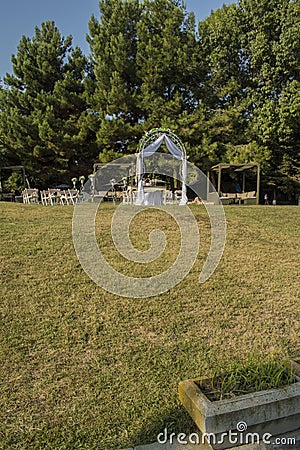 Married altar at the Sea Garden in Varna Stock Photo