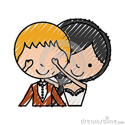 Married couple avatar characters Vector Illustration