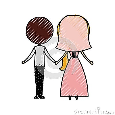 Married couple avatar characters Vector Illustration