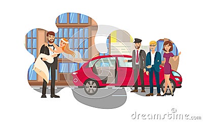 Married Couple, Newly Weds Flat Color Illustration Vector Illustration