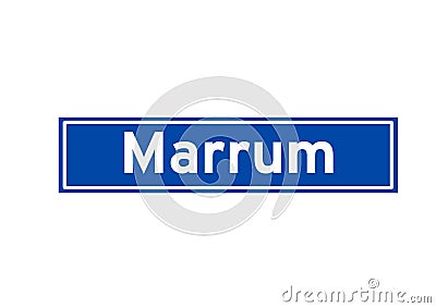 Marrum isolated Dutch place name sign. City sign from the Netherlands. Stock Photo