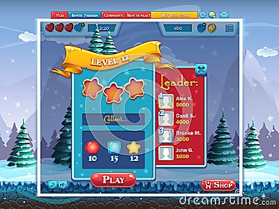 Marry Christmas - example tasks perform level computer game Vector Illustration