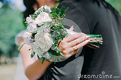 Marry me today and everyday, hands of a wedding caucasian couple Stock Photo