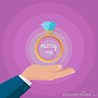 Marry Me Vector Concept in Flat Design. Vector Illustration