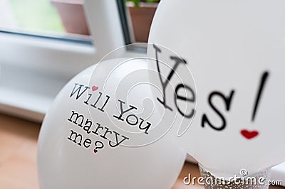 Marry me? Yes! Stock Photo