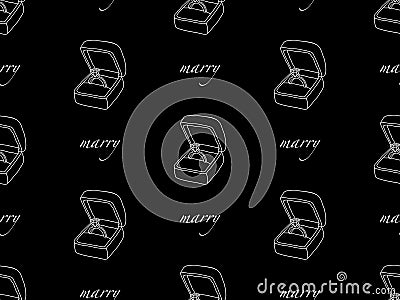 Marry ring seamless pattern on black background Vector Illustration