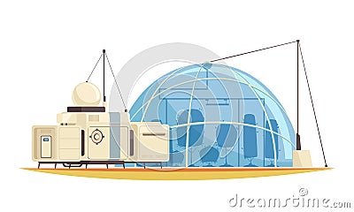 Mars Colonization Base Composition Vector Illustration