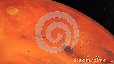 Mars 3d rendering showing surface features Stock Photo