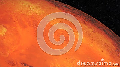 Mars 3d rendering showing surface features Stock Photo