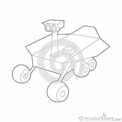 Mars exploration rover icon, outline style Vector Illustration