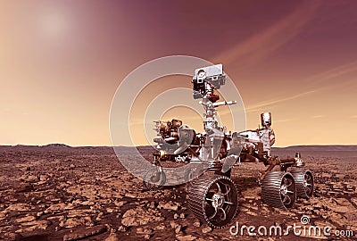 Mars explores the surface of the planet. Elements of this image were furnished by NASA Stock Photo