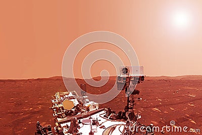 Mars explores the surface of the planet. Elements of this image were furnished by NASA Stock Photo