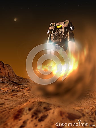 Mars landing Stock Photo