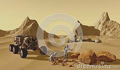 Mars Planet Explorers Stock Photo