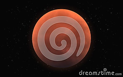 Mars planet. Space object with soft light on starry background. Red planet of solar system with surface in cosmos Vector Illustration