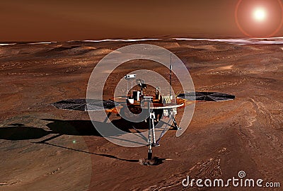 Mars rover explores the surface of the planet Mars. Elements of this image were furnished by NASA Stock Photo