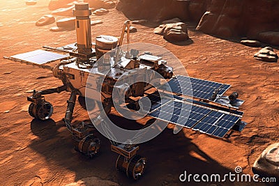 mars rovers solar panels charging batteries Stock Photo