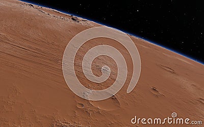 Mars Scientific illustration - planetary Cartoon Illustration