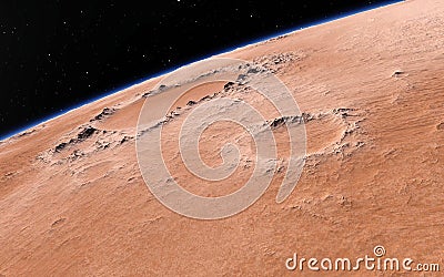 Mars Scientific illustration - planetary Cartoon Illustration