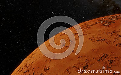 Mars Scientific illustration - planetary Cartoon Illustration