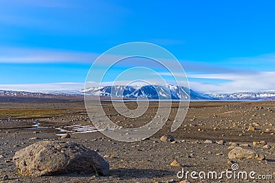 Mars terrain in Icelandic highlands, long exposure Stock Photo