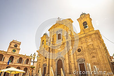 Marsala Cathedral, historic centre of town in Sicily Stock Photo