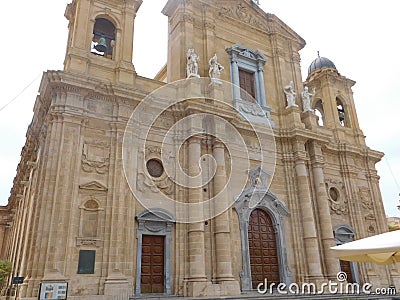 Marsala, Sicily, Italy. May 15 2017.Marsala Cathedral Editorial Stock Photo